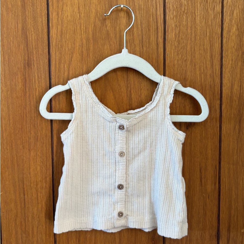 Zara Kids Cream Button-Up Tank Top